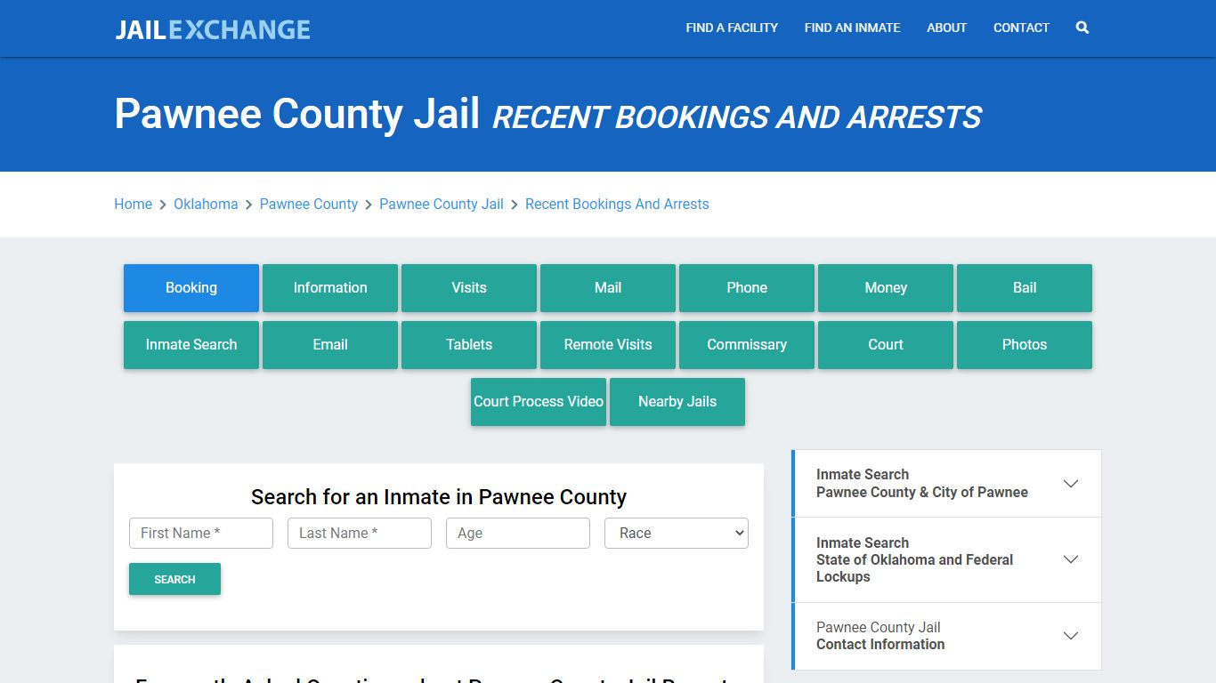 Pawnee County Jail OK Recent Arrests and Bookings - Jail Exchange