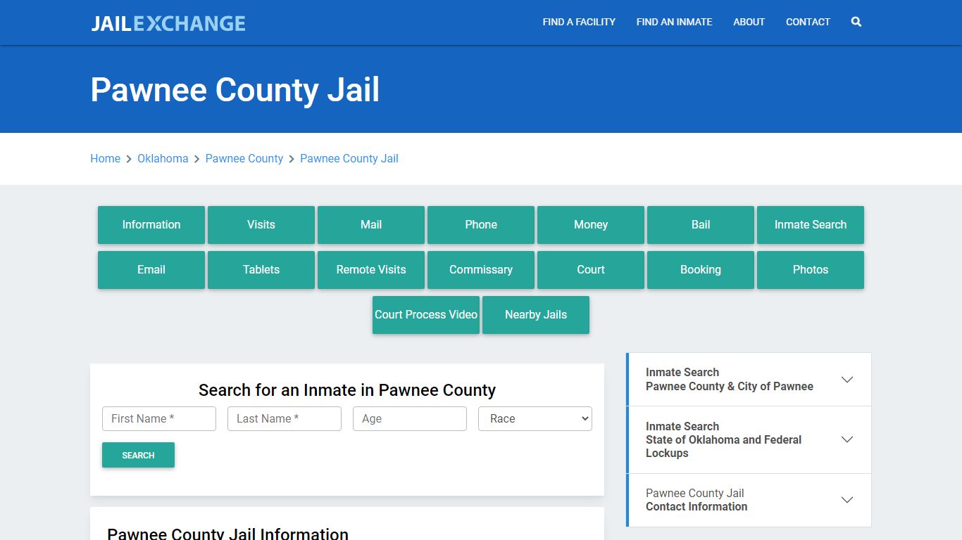 Pawnee County Jail Roster Lookup, OK, Inmate Search